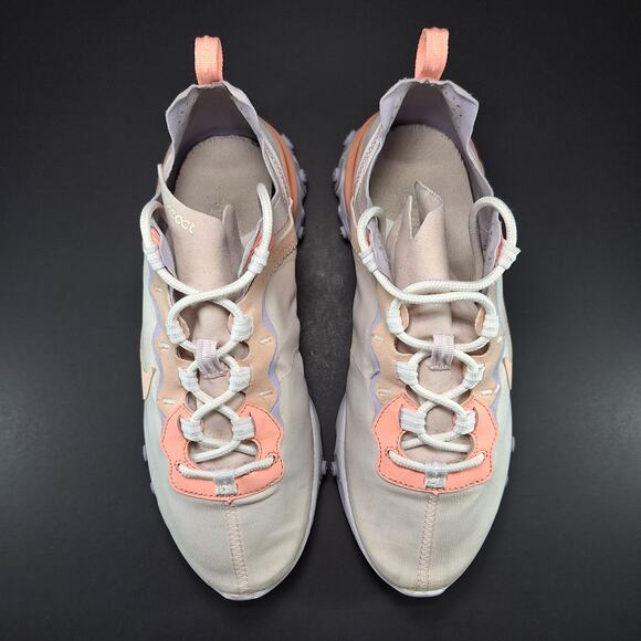 Nike React Element 55 Pale Pink Running Sneakers Shoes BQ2728-601 Women's Size 9 - Picture 7 of 13